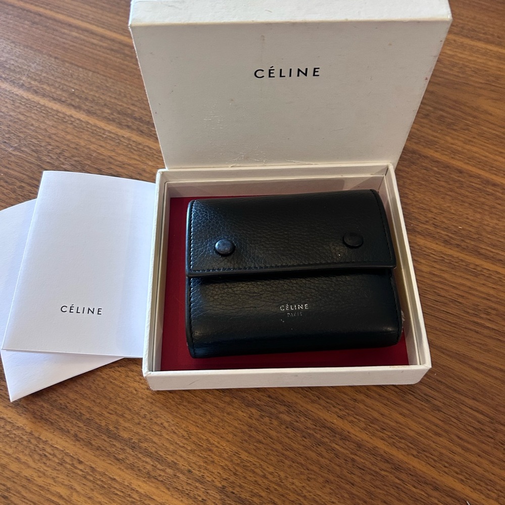 Celine Black and Yellow Leather Wallet - Picture 2 of 7